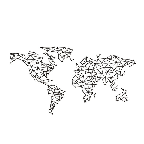 Geometric World Map Wall Decal