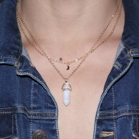 Double Layer Moon Child Necklace