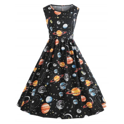 Vintage Space Planet Dress