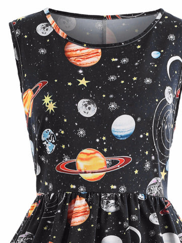 Vintage Space Planet Dress