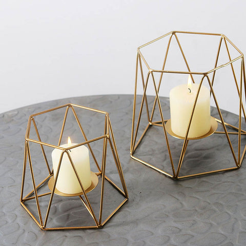 Geometric Wrought Iron Candle Holder