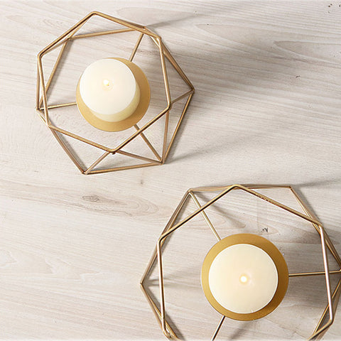 Geometric Wrought Iron Candle Holder