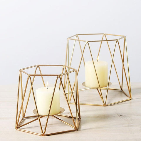 Geometric Wrought Iron Candle Holder