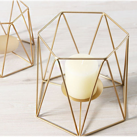 Geometric Wrought Iron Candle Holder