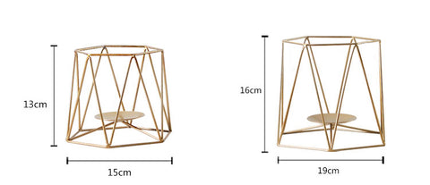 Geometric Wrought Iron Candle Holder