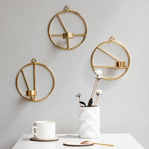 Geometric Circular Wall Candlestick Decor