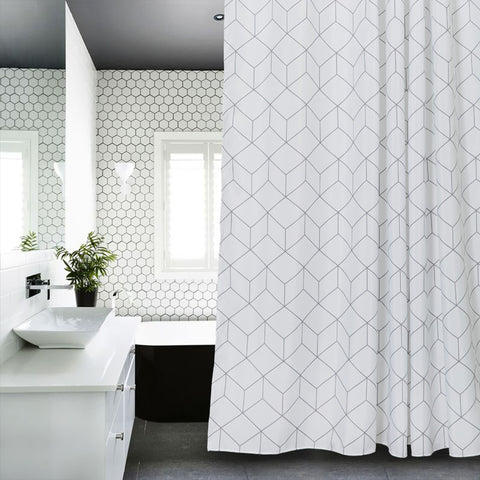 Future Living Geometric Shower Curtain